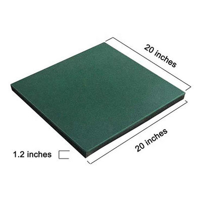 Interlocking Tiles 20X20X1 Heavy Duty Rubber Tile Green Non-Slip Outdoor Rubber Flooring Mat For Playground Park