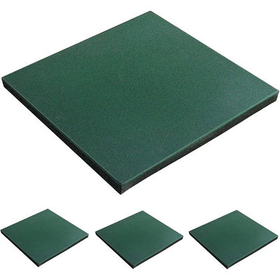 Interlocking Tiles 20X20X1 Heavy Duty Rubber Tile Green Non-Slip Outdoor Rubber Flooring Mat For Playground Park