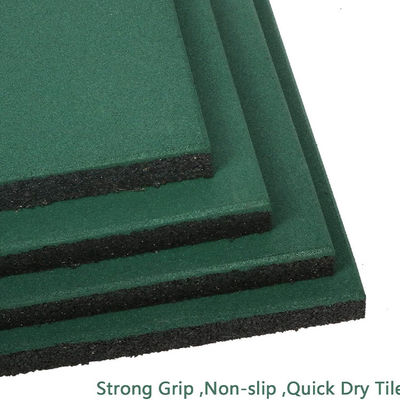 Interlocking Tiles 20X20X1 Heavy Duty Rubber Tile Green Non-Slip Outdoor Rubber Flooring Mat For Playground Park