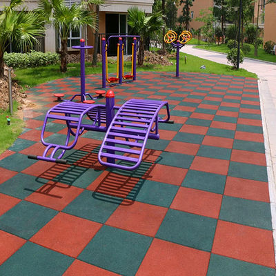 Interlocking Tiles 20X20X1 Heavy Duty Rubber Tile Green Non-Slip Outdoor Rubber Flooring Mat For Playground Park