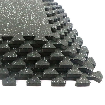 0.79 Inch Gym Flooring For Home Gym, 6 Tiles Exercise Equipment Mats With Rubber Top